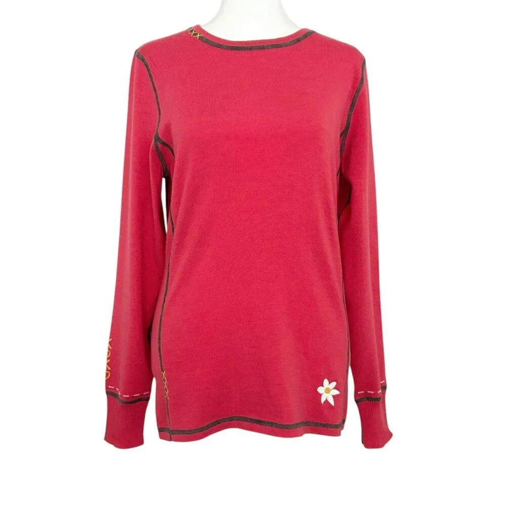 Meister Wool Blend Long Sleeve Embroidered Sweater‎ (L)